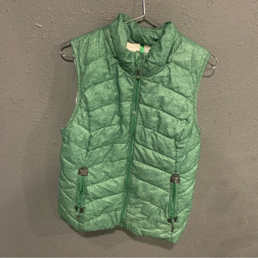 Women’s Faux Fur Lined Green Tea Puffer Vest